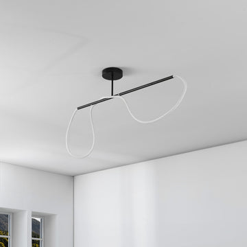 Alessio Contemporary Minimalist 360 Adjustable Silicone Neon Rope Dimmable Linear Integrated LED Flush Mount